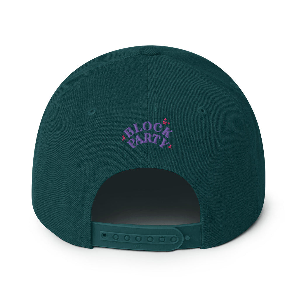 Block Party Snapback Hat (Spruce/Pink)