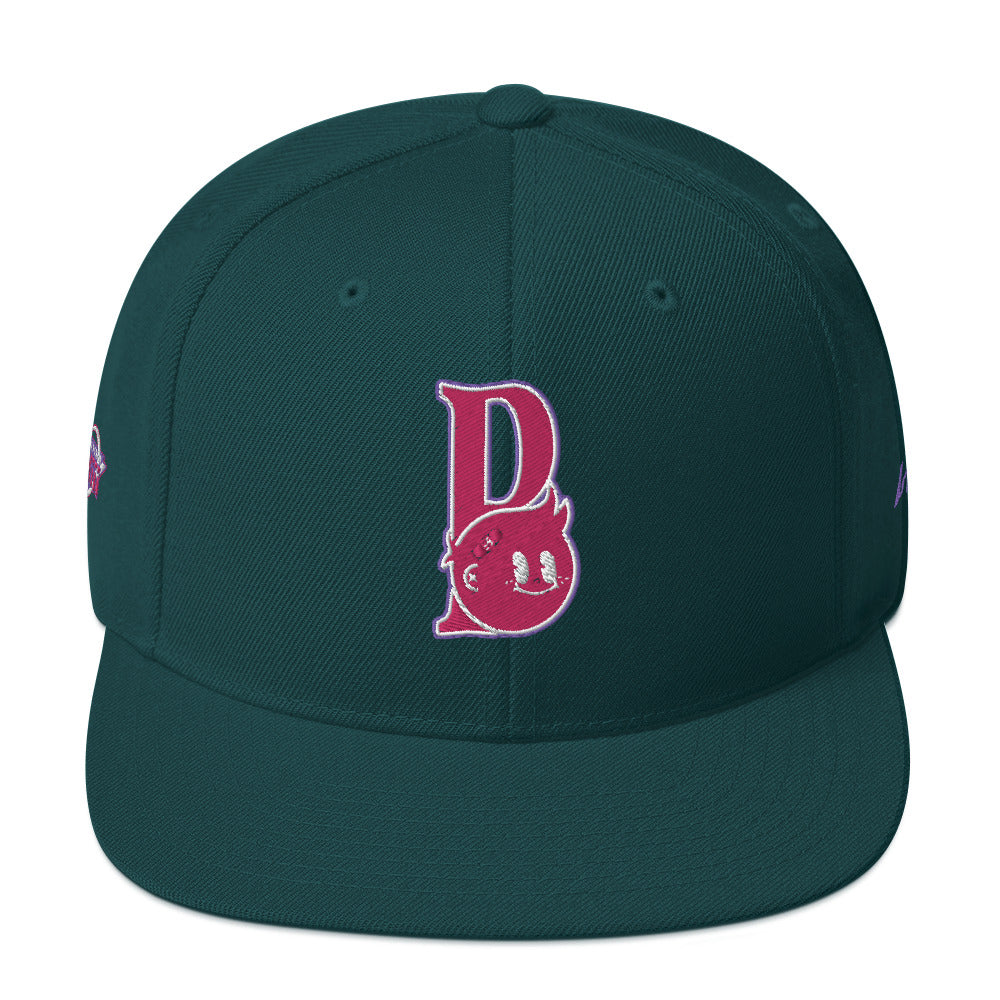 Block Party Snapback Hat (Spruce/Pink)