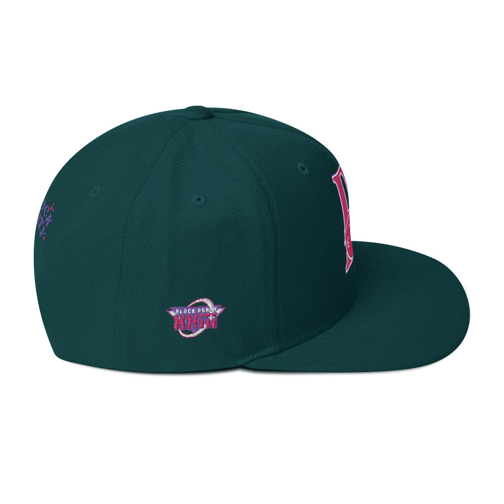 Block Party Snapback Hat (Spruce/Pink)